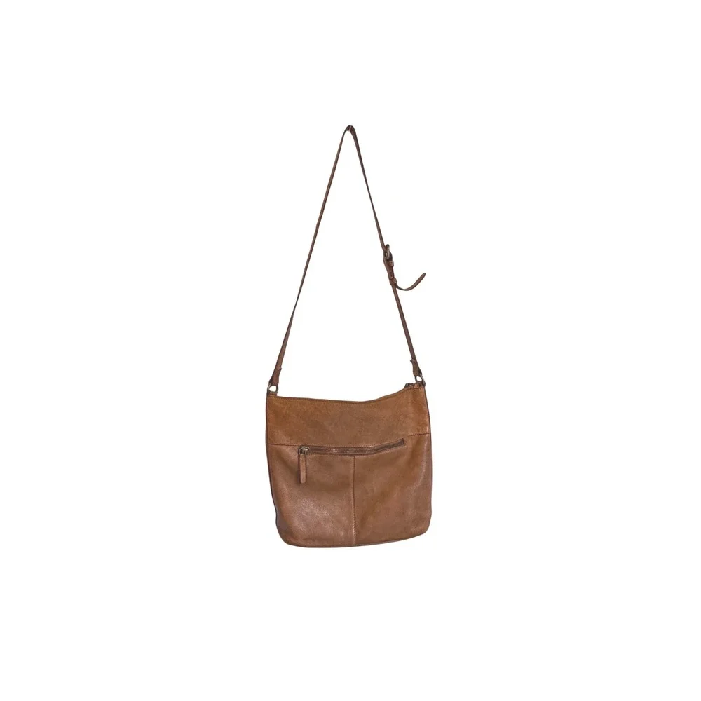 Valenca Holland Cognac Brown Leather Woven Diamond Crossbody Bag Handbag